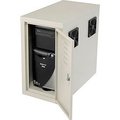 Global Equipment Computer CPU Side Cabinet with Front/Rear Doors and 2 Exhaust Fans, Beige 249309JBG